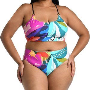 La Blanca Women's Midkini Hipster Two Piece Swimsuit Size 22W New w/tag